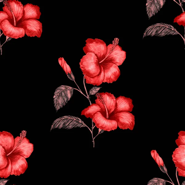 Tekstil tasarımı için suluboya tropikal yaprakları ve çiçekleri olan modern, soyut, dikişsiz desen. Geçmişe dönük parlak yaz geçmişi. Orman yaprakları çizimi. Mayo botanik tasarımı. Antika egzotik baskı.