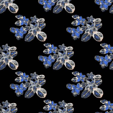 Tekstil tasarımı için suluboya tropikal yaprakları ve çiçekleri olan modern, soyut, dikişsiz desen. Geçmişe dönük parlak yaz geçmişi. Orman yaprakları çizimi. Mayo botanik tasarımı. Antika egzotik baskı.