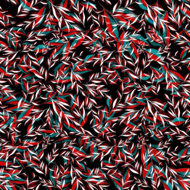 Tekstil tasarımı için suluboya tropikal yaprakları ve çiçekleri olan modern, soyut, dikişsiz desen. Geçmişe dönük parlak yaz geçmişi. Orman yaprakları çizimi. Mayo botanik tasarımı. Antika egzotik baskı.