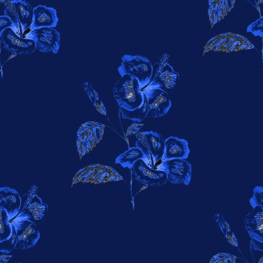 Tekstil tasarımı için suluboya tropikal yaprakları ve çiçekleri olan modern, soyut, dikişsiz desen. Geçmişe dönük parlak yaz geçmişi. Orman yaprakları çizimi. Mayo botanik tasarımı. Antika egzotik baskı.