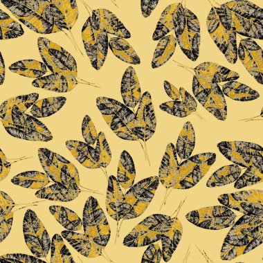 Tekstil tasarımı için suluboya tropikal yaprakları ve çiçekleri olan modern, soyut, dikişsiz desen. Geçmişe dönük parlak yaz geçmişi. Orman yaprakları çizimi. Mayo botanik tasarımı. Antika egzotik baskı.