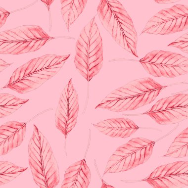 Tekstil tasarımı için suluboya tropikal yaprakları ve çiçekleri olan modern, soyut, dikişsiz desen. Geçmişe dönük parlak yaz geçmişi. Orman yaprakları çizimi. Mayo botanik tasarımı. Antika egzotik baskı.