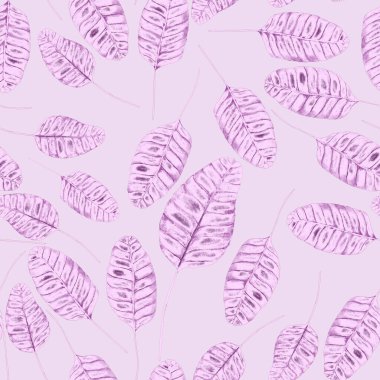 Tekstil tasarımı için suluboya tropikal yaprakları ve çiçekleri olan modern, soyut, dikişsiz desen. Geçmişe dönük parlak yaz geçmişi. Orman yaprakları çizimi. Mayo botanik tasarımı. Antika egzotik baskı.