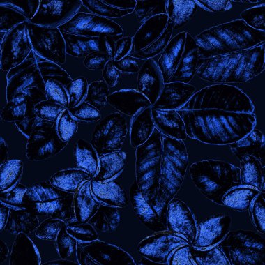 Tekstil tasarımı için suluboya tropikal yaprakları ve çiçekleri olan modern, soyut, dikişsiz desen. Geçmişe dönük parlak yaz geçmişi. Orman yaprakları çizimi. Mayo botanik tasarımı. Antika egzotik baskı.