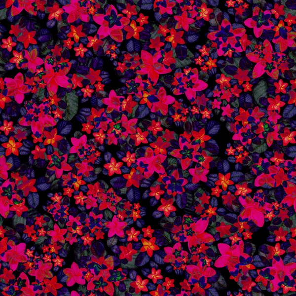 Moderno Patrón Abstracto Sin Costuras Con Hojas Tropicales Acuarela Flores — Foto de Stock