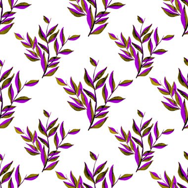 Tekstil tasarımı için suluboya tropikal yaprakları ve çiçekleri olan modern, soyut, dikişsiz desen. Geçmişe dönük parlak yaz geçmişi. Orman yaprakları çizimi. Mayo botanik tasarımı. Antika egzotik baskı.