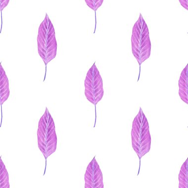 Tekstil tasarımı için suluboya tropikal yaprakları ve çiçekleri olan modern, soyut, dikişsiz desen. Geçmişe dönük parlak yaz geçmişi. Orman yaprakları çizimi. Mayo botanik tasarımı. Antika egzotik baskı.