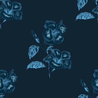 Tekstil tasarımı için suluboya tropikal yaprakları ve çiçekleri olan modern, soyut, dikişsiz desen. Geçmişe dönük parlak yaz geçmişi. Orman yaprakları çizimi. Mayo botanik tasarımı. Antika egzotik baskı.