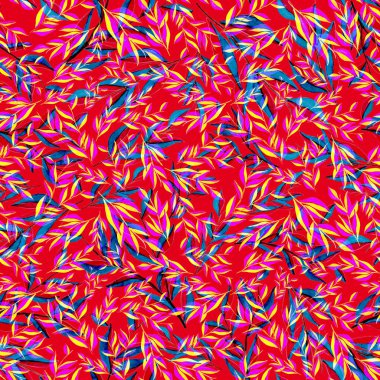 Tekstil tasarımı için suluboya tropikal yaprakları ve çiçekleri olan modern, soyut, dikişsiz desen. Geçmişe dönük parlak yaz geçmişi. Orman yaprakları çizimi. Mayo botanik tasarımı. Antika egzotik baskı.