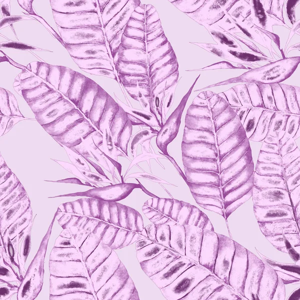 Modern Abstract Naadloos Patroon Met Aquarel Tropische Bladeren Bloemen Voor — Stockfoto