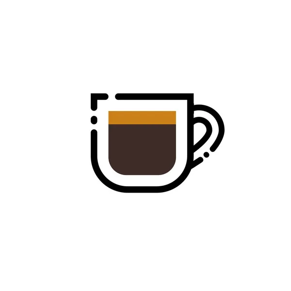 Espresso. taza de café ilustración de arte de línea. Línea icon- taza — Vector de stock