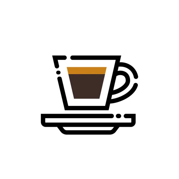 Kahve espresso fincan hat sanat illüstrasyon. Satırı simgesi-Kupası — Stok Vektör