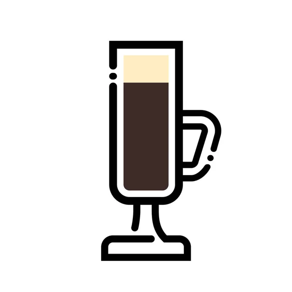 Ilustración de arte de línea taza de café irlandés. Línea icon- taza — Vector de stock