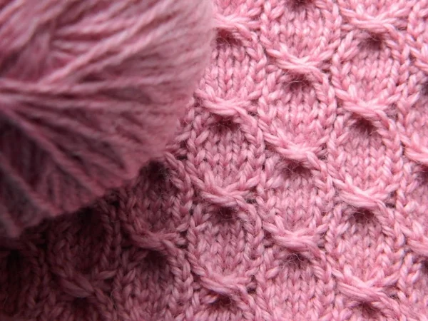 Knitted pink pattern — Stock Photo, Image