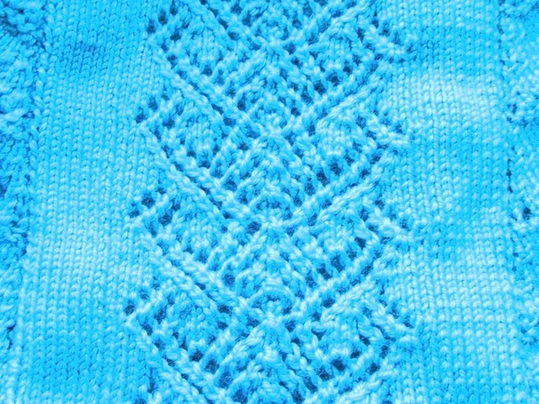 Openwork pattern with knitting needles — Stock Photo, Image