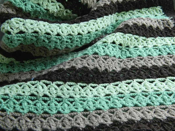 Multi-colored crocheted pattern — Stock Photo, Image