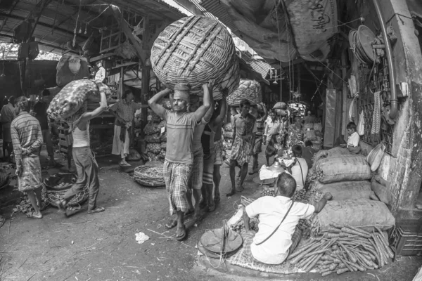 Kolkata West Bengal India March 2017 Black White Photography Workers — Stock Photo, Image