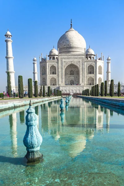 Fantastic Taj Mahal Mausoleum Reflection Water Agra India — Stock Photo, Image