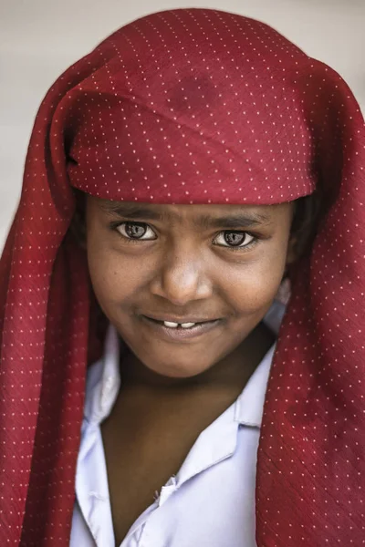 Old Delhi Índia Março 2017 Retrato Garoto Indiano Old Delhi — Fotografia de Stock