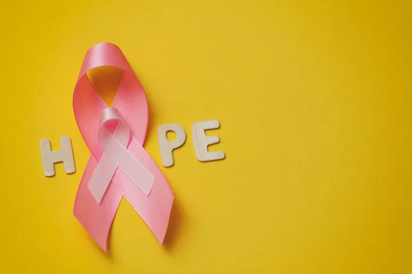 Rosa Band Symbol För Bröstcancermedvetenhet Hälso Och Sjukvård Befruktning Förebyggande — Stockfoto