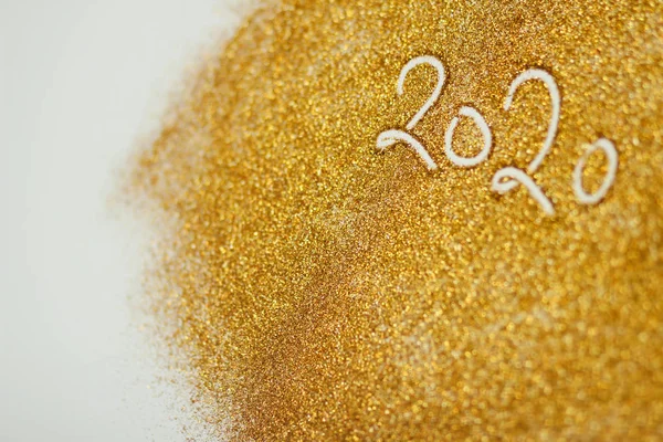 2020 Inscrição Ano Novo Golden Brilho Textura Fundo Tema Natal — Fotografia de Stock