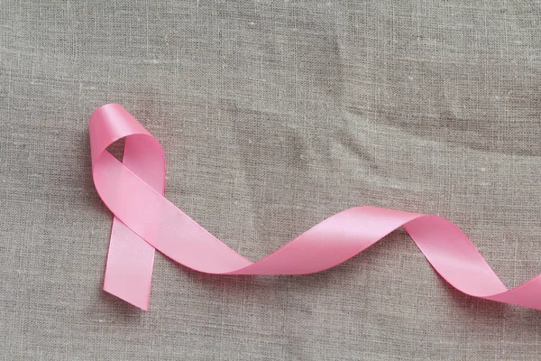 Nastro Rosa Simbolo Della Consapevolezza Del Cancro Seno Concezione Sanitaria — Foto Stock