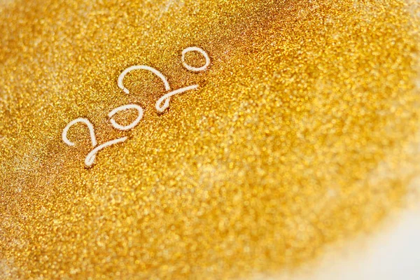 2020 Inscrição Ano Novo Golden Brilho Textura Fundo Tema Natal — Fotografia de Stock