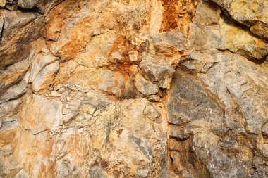 Beton duvar dokusu arka planı. Doğal taşlar. Binanın ön cephesi. Dekoratif alçı. Evin dış tarafı. 3B tasarım için duvar şablonu.