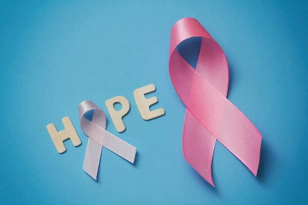 Rosa Band Symbol För Bröstcancermedvetenhet Hälso Och Sjukvård Befruktning Förebyggande — Stockfoto