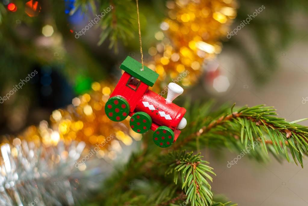 toy train for christmas tree