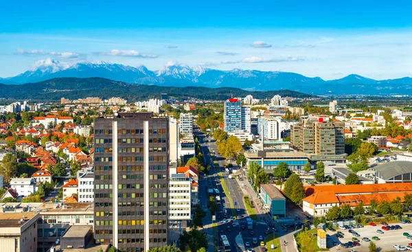 Beautiful aerial panorama of Ljubljana, Slovenia — Stock Photo, Image