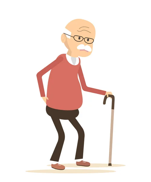 Elderly Man Suffering From Back Pain — Stock Vector