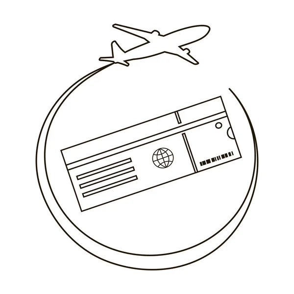 Ikona linii biletów lotniczych — Wektor stockowy
