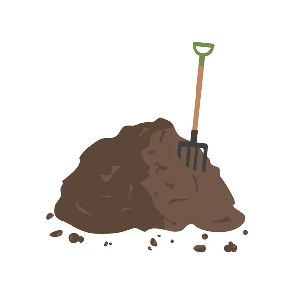 Pile of Ground with Hayfork — Stock Illustration Pile of Ground with Hayfork Royalty Free Stock Illustrations