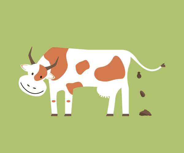 Vache et fumier biologique — Image vectorielle