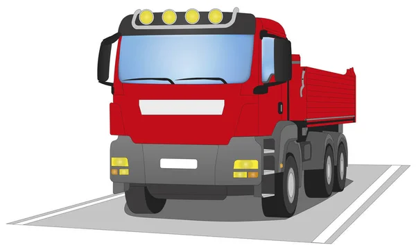 Kırmızı inşaat kamyonu