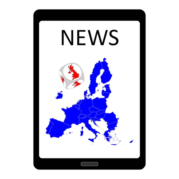 Beyaz tablet bilgisayar ile Brexit haber izole