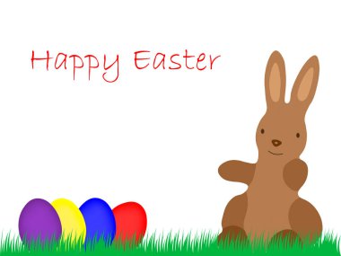 Otlakta yumurtalı Paskalya tavşanı