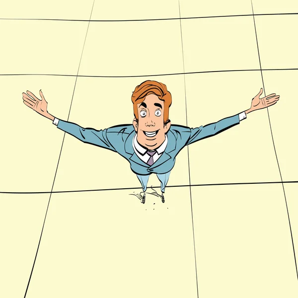 genç adam onun elele geniş açık