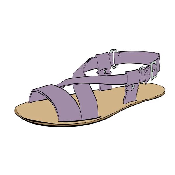 Mens sandálias isoladas no fundo branco, sapatos de verão — Vetor de Stock
