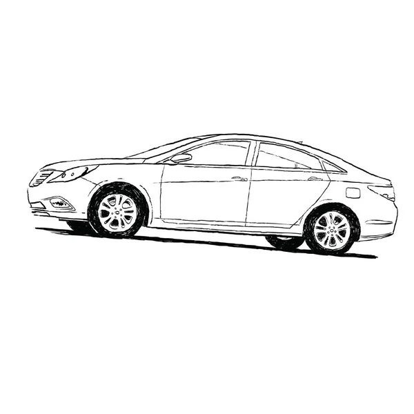 Bil svartvit siluett — Stock vektor