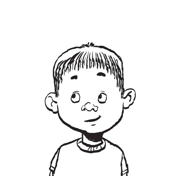 Ritratto di un ragazzo isolato illustrazione — Vettoriale Stock