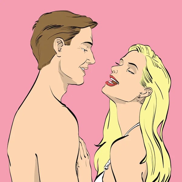 Homme et femme couple dans amour Sexe — Image vectorielle