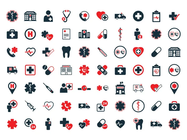 Medical icons set on white background — Stock Vector