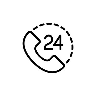 Saat arama çekmek simgesi beyaz arka plan üzerinde