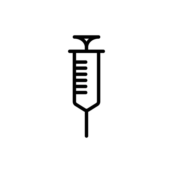 Line syringe icon on white background — Stock Vector