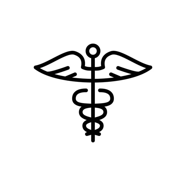 Línea caduceus icono sobre fondo blanco — Archivo Imágenes Vectoriales