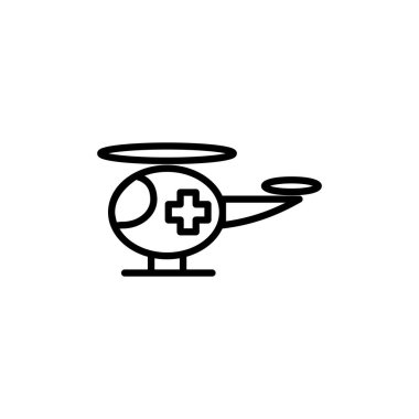 Ambulans helikopter simgesi beyaz arka plan üzerinde