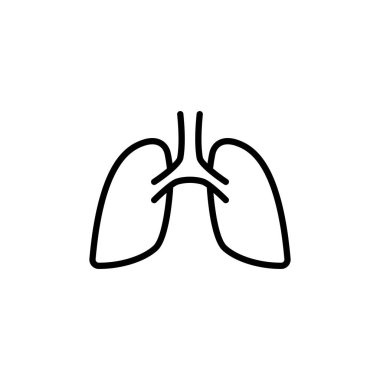 Akciğerler simgesi beyaz arka plan üzerinde