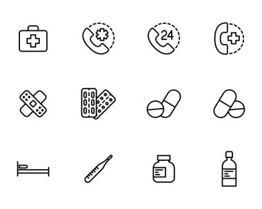 ilk yardım simgeleri beyaz arka plan üzerinde ayarlayın.